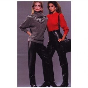 VINTAGE - Black Leather Diana Charles High Waisted Trousers